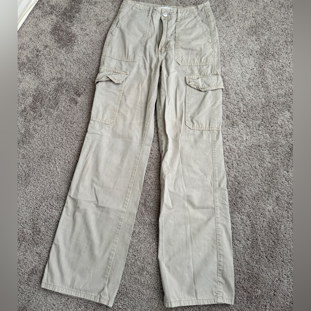 Zara Women's Straight Leg dusty pink cargo utility pants